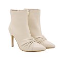 thumbnail image 4 of Stiletto Heel Ankle Boots For Women US Pleated Bow Design Elegant Fashion Ladies Casual Comfort Wedding Shoes Ladies Lightweight Faux Leather Zip Up Ankle Boots Sale Clearance US Size 4 5 6 7 8 9, 4 of 7