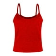 thumbnail image 4 of SHITINN Crop Top Small Thick Strap Tops for Women Tan Women Spaghetti Strap Neck Ribbed Tank Tops Slim Fitted Camisole Basic Sleeveless Layering Shirts, 4 of 4