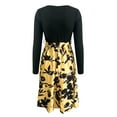 thumbnail image 7 of IROINNID Long Sleeve Dress for Women Mid-Length A-Line Dress Round-Neck Print Patchwork Knee-Length Dress,Yellow, 7 of 7