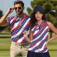 thumbnail image 2 of Jeiento Matching Couple Outfits Fashion Sleeveless Golf Shirt for Women 250 Years USA Tennis Tank Tops Men Running Shirt with Collar Sports Athletic Shirts, Women's 2XL, 2 of 7