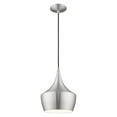 thumbnail image 3 of Livex Lighting Waldorf 1-Light Metal Single Pendant in Brushed Aluminum, 3 of 12