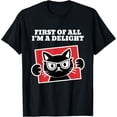 thumbnail image 1 of First of All I'm a Delight Roaring - Camiseta de gato negro, 1 of 2