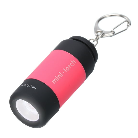 Uxcell Mini Keychain Flashlight, Pocket LED Flashlight Portable Torch USB Rechargeable, Pink