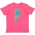 thumbnail image 3 of Inktastic Blue and Green Pineapple Youth T-Shirt, 3 of 5