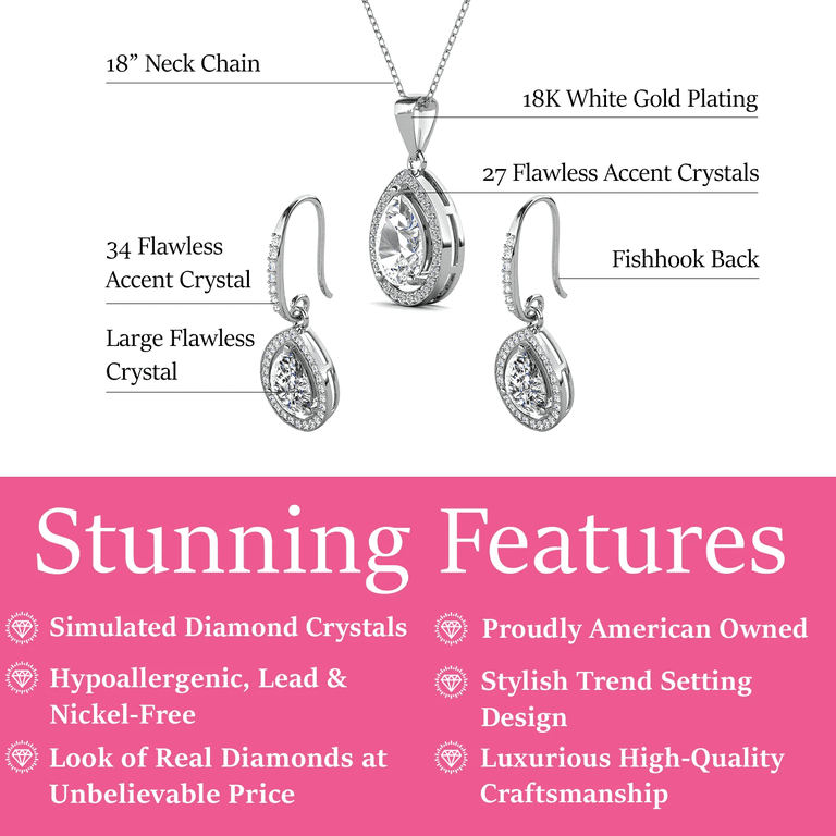 Cate & Chloe Isabel Teardrop Diamond Jewelry Set photo 3