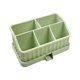 thumbnail image 2 of Estante de cajas de baño de silicona con 6 compartimentos | Bandejas organizadoras de cepillo de dientes | Bandeja de drenaje de agua desmontable, textura antideslizante, 16,7x10,1x9 cm | Rosa, 2 of 6