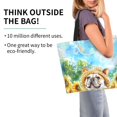 thumbnail image 3 of Wukai French Bulldog Sunflowers Bubbles Print Reusable Grocery Bag Shopping Bags Shopping Handle Bag Suitable for Outdoor Convenient Daily Bag, 3 of 5
