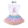 thumbnail image 2 of HWJAD Easter Baby Girl Outfit My First Easter Bunny Romper Sparkle Tutu Skirts Summer Infant Princess Easter Clothes, 2 of 10