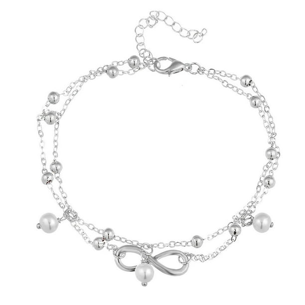 Minnieouse Tobillera para pies descalzos, símbolo infinito, brillante, simulada, joyería para mujer, accesorios de moda Ropa, zapatos y accesorios Miscelánea No.01 Minnieouse PS5870-01