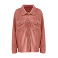 thumbnail image 4 of Baqcunre Womens Winter Coats Women's Warm Plush Solid Color Lapel Single Breasted Pocket Loose Coat Fleece Jacket Womens Fall Fashion 2023 Pink M, 4 of 6