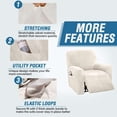 thumbnail image 4 of H.VERSAILTEX Split 4-Panel Velvet Recliner Chair Cover, High Stretch Non-Slip Washable Recliner Slipcover for Living Room, Ivory, 4 of 6