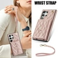 thumbnail image 2 of for Samsung Galaxy S24 Ultra Case, Wallet Phone PU Leather Case with Card Holder Crossbody Cover for Women Girls Strap Wristlet RFID Blocking Shockproof Protective Cover for Samsung S24 Ultra,Rosegold, 2 of 9