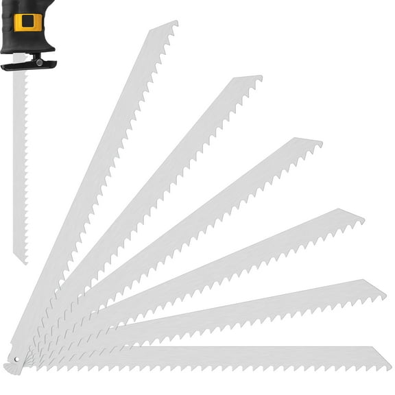 Adifare 6PCS Reciprocating Saw Blade Set 12in Stainless Steel Saw Blades 3TPI Big Tooth Unpainted Saw Blades for Frozen Meat Bones Turkey Beef