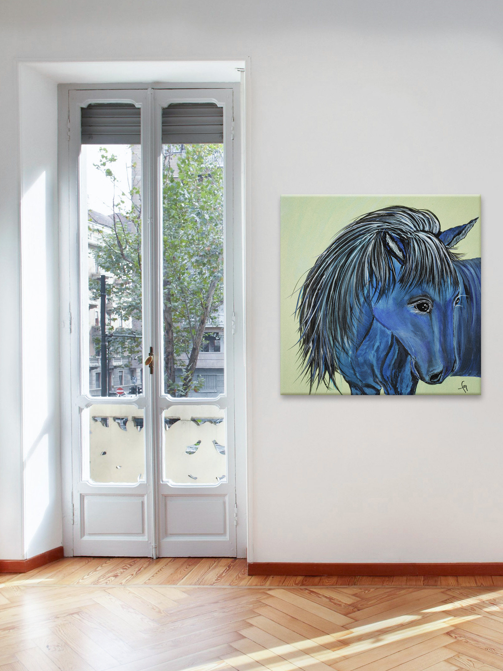 "Cookie Connemara Horse" Painting Print on Wrapped Canvas