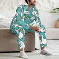 thumbnail image 7 of Naloa Cartoon Funny Goose Men’s Pajamas Set - Long Sleeve Button Down Sleep Shirt and Pajama Bottoms Sleepwear Set-Large, 7 of 7
