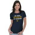 thumbnail image 3 of US Navy Logo My Husband Hero Sailor Women's T Shirt Ladies Tee Brisco Brands S, 3 of 5