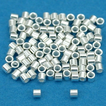 Sterling Silver Crimp Beads - 100 Sterling Silver Crimp Beads Ultra Micro 1mmx1mm