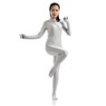 thumbnail image 4 of Mono de cuerpo entero ajustado de spandex negro Zentai, traje unisex Zentai, traje de cuerpo entero para mujer, ropa de baile, 4 of 5