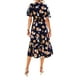 thumbnail image 5 of Sunloudy Vestido de verano para mujer, cuello en V, manga corta, cintura alta, dobladillo con volantes, estampado floral, vestidos midi Sunloudy S M L XL XXL, 5 of 8