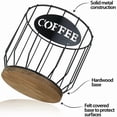 thumbnail image 4 of AEVXKHI K Cup Holder Coffee Pod Holder Large Capacity Black Wire Coffee Pod Storage Organizer with Wooden Base Coffee Bar Accessories for Counter, 4 of 10