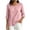 Pink, variant on Vivianyo HD Women's Round Neck 3/4 Sleeve Blouse, Casual Woven Top for Women Everyday Wear, Women's Army Green, Sizes S-2XL