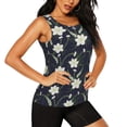 thumbnail image 2 of Xecao Lilies Flowers print women's scoop neck, loose-fit workout tank tops for the gym., 2 of 9
