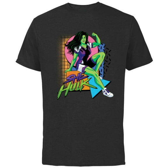 Marvel Studios She-Hulk LA Retro Eighties Style Disney - Short Sleeve Cotton T-Shirt for Adults - Customized-Black