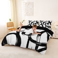 thumbnail image 3 of Homewish Abstract Spiral Duvet Cover Queen,Contemporary Artwork Queen Bedding,Black White,Black Reversible,3pcs,1 Duvet Cover and 2 Pillowcases, 3 of 6