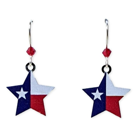 TEXAS STATE FLAG Hypo-Allergenic Earrings, Sterling Silver Plated, by Sienna Sky