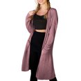 thumbnail image 1 of Doublju Womens Long Sleeve Open Front Waffle Casual Cardigan With Pockets, 1 of 5