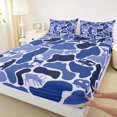 thumbnail image 4 of Manfei Jungle Animal Queen Sheets,Rustic Camo Queen Sheet Sets,Blue,4 Pieces,1 Flat Sheet, 1 Fitted Sheet and 2 Pillowcases, 4 of 6