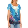 thumbnail image 3 of Chririnla Blue Dolpin Tunic Top for Women Loose Fit Blouse Short Sleeve Tops Summer T Shirts Soft Flowy Blouses Hide Belly Shirt, 3 of 6