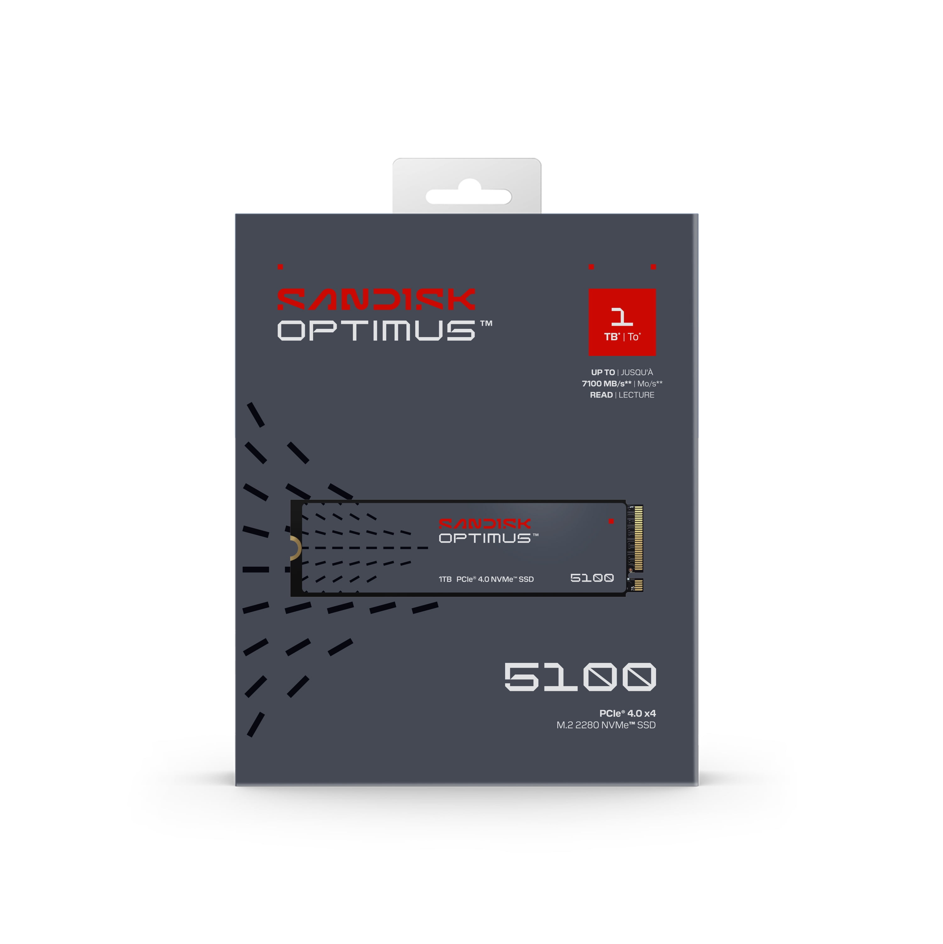 SANDISK Optimus 5100 1TB NVMe SSD - M.2 2280, PCIe Gen 4.0, Internal Solid State Drive - Read Speeds Up to 7,100MB/s, Upgrade Storage for PC/Laptops