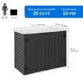 thumbnail image 2 of Dextrus Outdoor Horizontal Storage Sheds, Weather Resistant Resin Tool Shed, Multi-Opening Door for Easy Storage of Bike, Trash Cans, Garden Tools, Lawn Mowers, 35 Cu ft, 2 of 5
