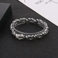 thumbnail image 3 of HOOUN Men Stainless Steel Rope Knot Bracelets Peace Knot Link Chain Simple 13mm 8.26'', 3 of 5