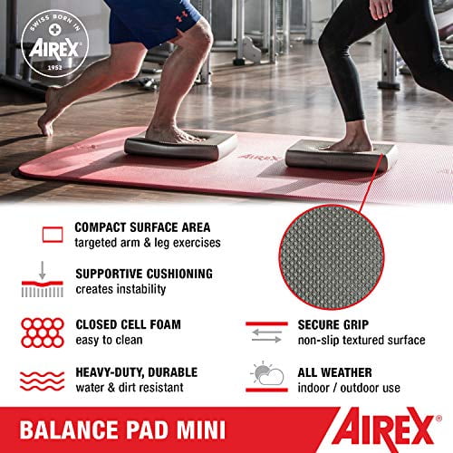 Airex Balance Pad Exercise Foam Pad Physical Therapy Workout Plank Yoga Pilates Stretching Balancing Stability Mat Kneeling Cushion Mobility Strength Trainer for Knee Ankle Small Lava Walmart