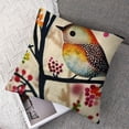 thumbnail image 7 of nygtbtfer Set of 2 Linen Throw Pillow Home Decorative Cushion Colorful Spring Animal Flying Red Bird with Flowers Pillow Cases Square Pillocases for Outdoor Bed Sofa White, 7 of 7