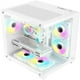 thumbnail image 5 of Gabinete Gamer XZEAL PANZER II CUBO Micro ATX Mini Torre 3 Fan Cristal Templado RGB blanco, 5 of 5