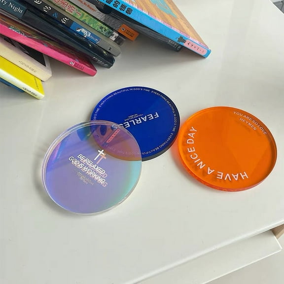 MLINS Acrylic Coaster Set for Home Assorted Color Heat- Anti-Skid Desk Coaster Set of 4