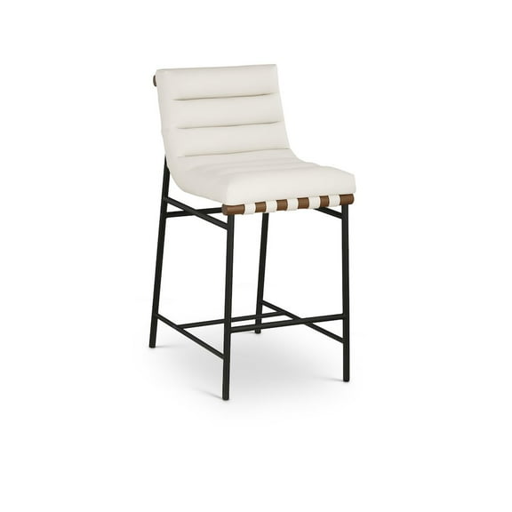 Meridian Furniture Burke Cream Faux Leather Counter Stool