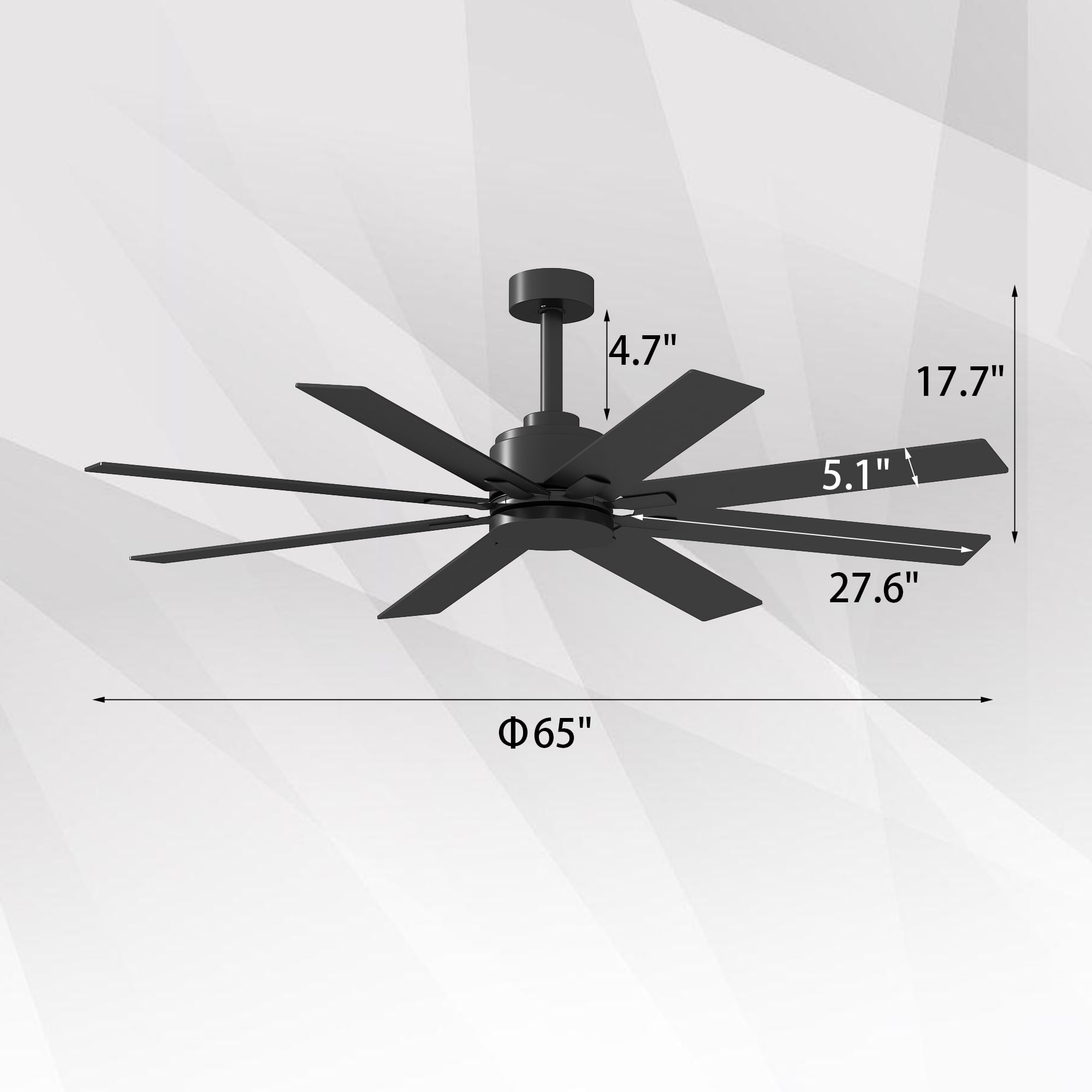 GAHGA FANFAN ガーガ　ファンファン FUFU&GAGA 65 inch Ceiling Fan with Lights, Remote, Reverse Airflow