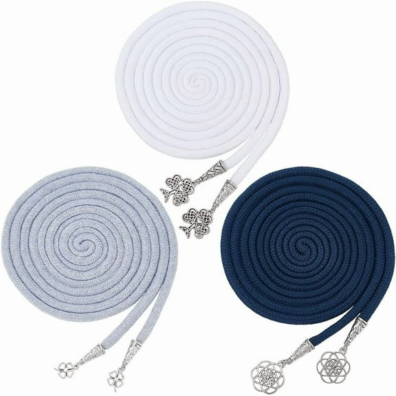 3Styles Handfasting Cord Wedding Lasso Lazos para Boda Blue White Grey Classic Colors Handfasting Cord with Clover Knot Tree Alloy Pendant