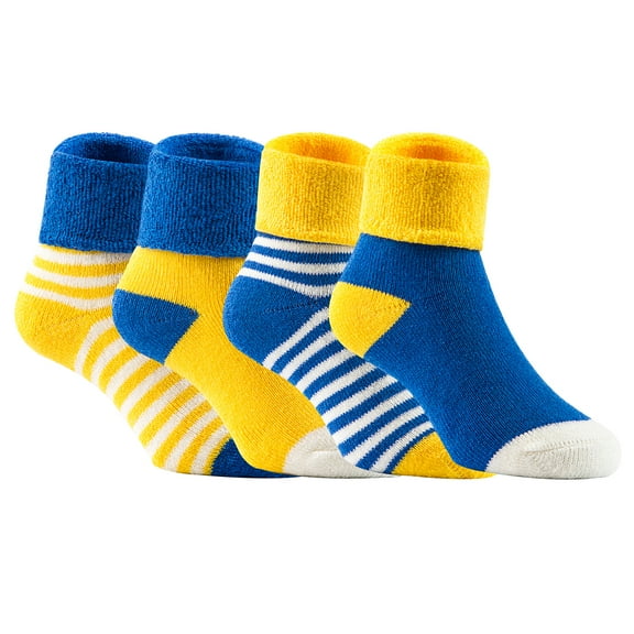 Lian LifeStyle Baby Boy's 4 Pairs Thick Combed Cotton Crew Socks ZM04 6 Month-12 Month