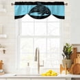thumbnail image 4 of Tie Up Valances for Windows, Dolphin Black Adjustable Valance Curtains Window Treatment for Living Room/Bedroom, Nautical Mandalas Blue Boho Abstract Rod Pocket Kitchen Curtains & Drapes 42x18 Inch, 4 of 9