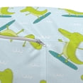 thumbnail image 3 of Gator Pouf Cover with Zipper, Continuous Cheerful Doodle of Surfing Happy Crocodile, Soft Decorative Fabric Unstuffed Case, 30" W X 17.3" L, Pale Blue Yellow Green, by Ambesonne, 3 of 5