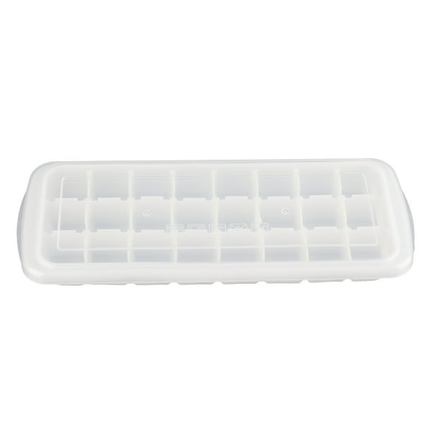 Bandeja para moldes de hielo de 24 rejillas con cubierta sellada Molde para cubitos de hielo de silicona flexible de grado alimenticio