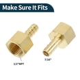 thumbnail image 4 of Conectores de rosca hembra de latón para manguera en forma de espina de 7/16" 1/2"NPT para aire, agua, aceite, gas, combustible, 2 piezas tono dorado, 4 of 6