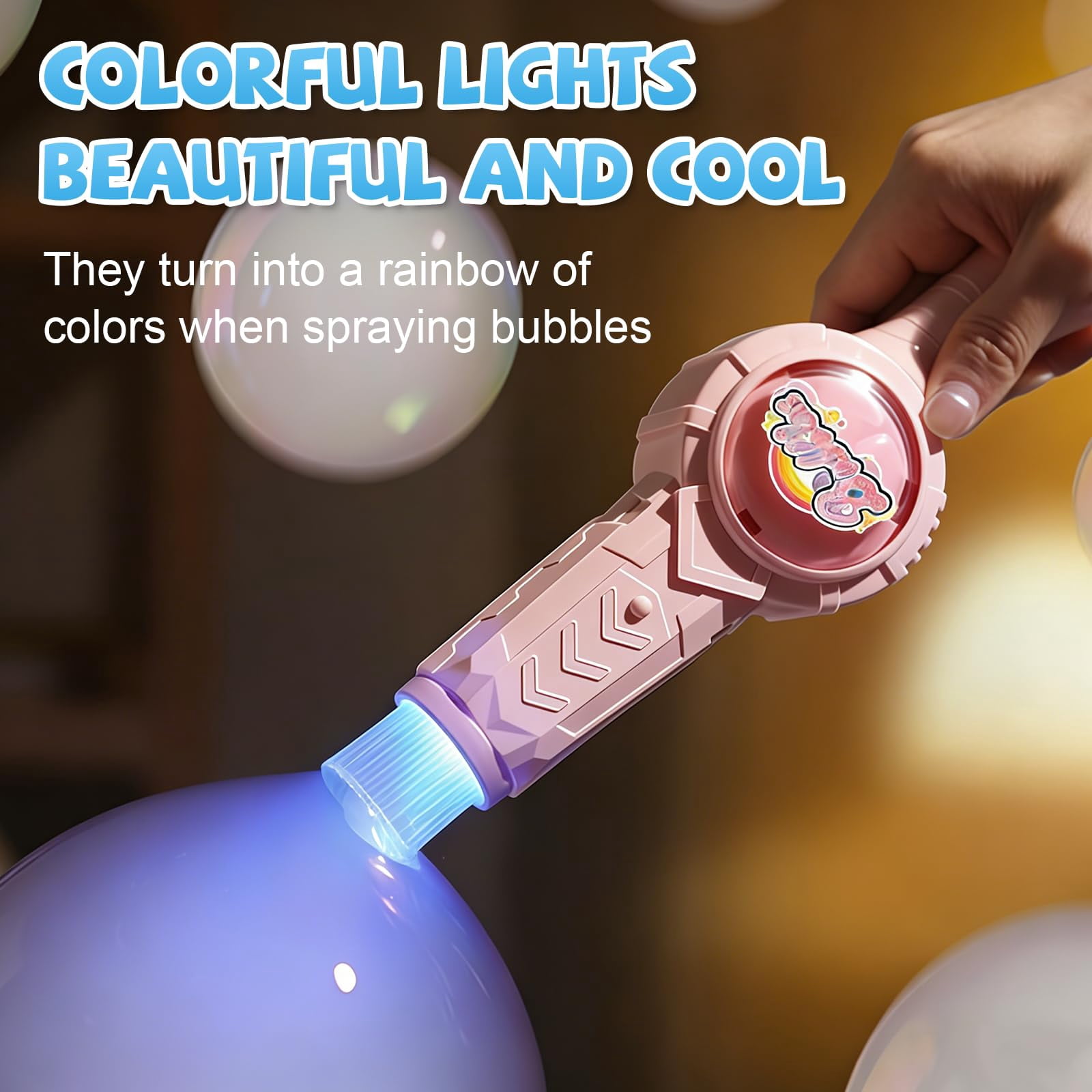 Magic Colorful Smoke Bubble Machine, Elastic Smoke Bubble Machine, Rechargeable Automatic Smoke Bubble Maker, Colorful Lights & Music