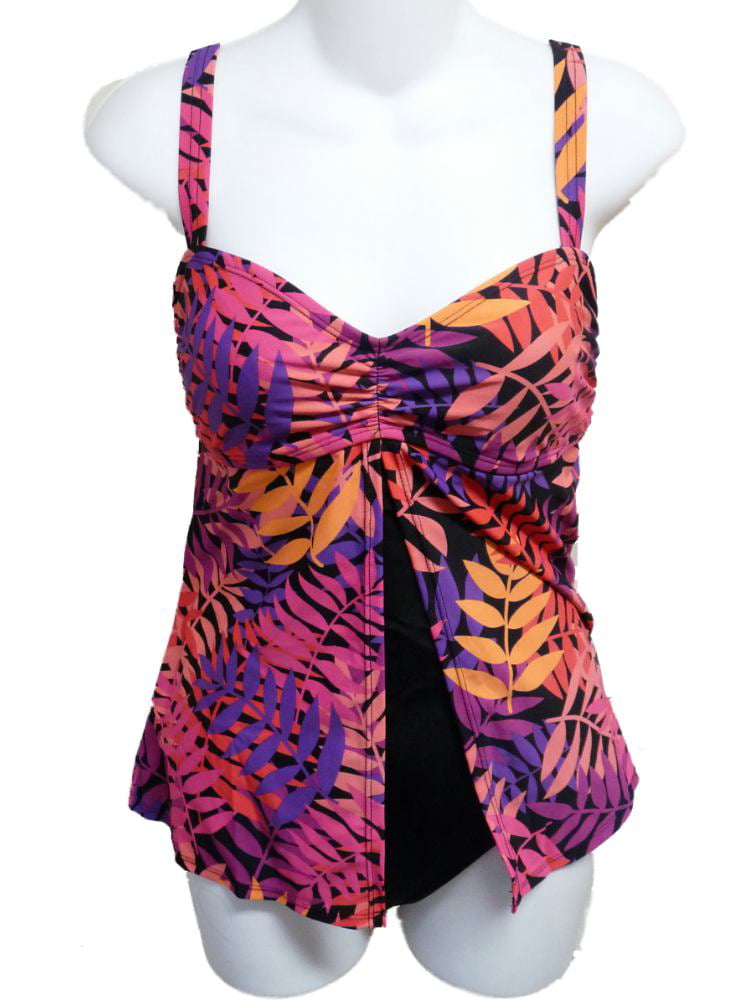 Tropical Escape Womens Pink Jungle Print 1 Piece Swimsuit Fly Away Swim ...