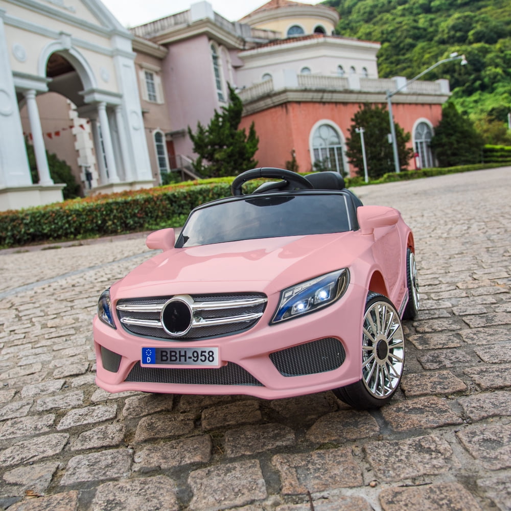 CIPACHO 12V Kids Electric Ride-on Car for Indoor Outdoor, Battery Powered Ride-On Vehicle for Child, Pink